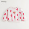 马克珍妮女童小草莓印花宽松圆领卫衣儿童上衣2024秋装新款240972 商品缩略图2