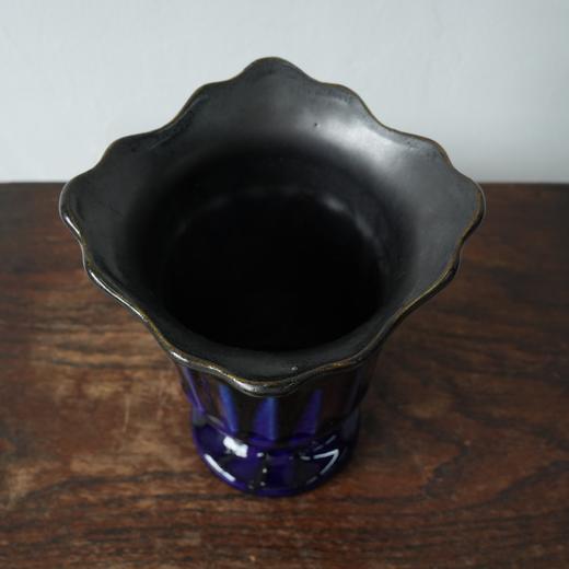 比利时1970-80s蓝黑釉陶瓷花瓶C0051 商品图4