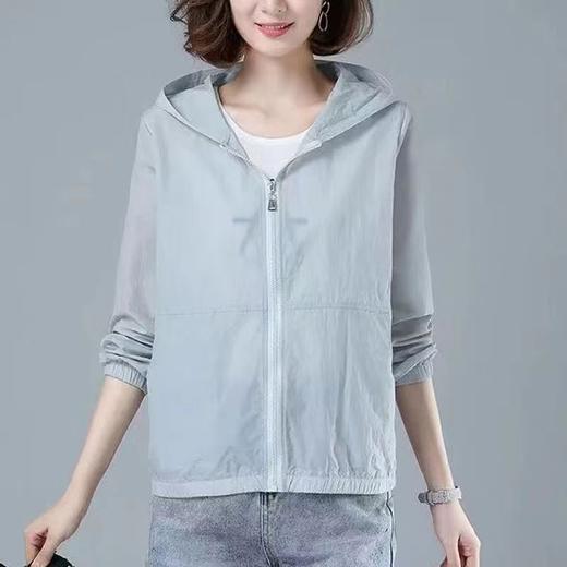 舒适好穿 简约透气防晒衣女中年妈妈夏季新款 长袖轻薄外套 宽松女装休闲连帽防晒服衫  商品图3