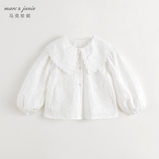 马克珍妮女童甜美立体提花衬衫儿童衬衣上衣2024年秋装新款241389 商品图2