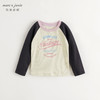 马克珍妮女童美式复古插肩袖微弹长袖T恤儿童上衣秋装新款241288 商品缩略图3