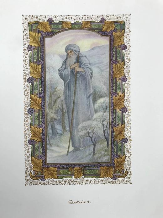 限量签名版！桑格斯基工坊犊皮（vellum）孔雀纹饰《鲁拜集》 尤恩·盖迪斯描金彩绘插图  精装大16开 商品图6