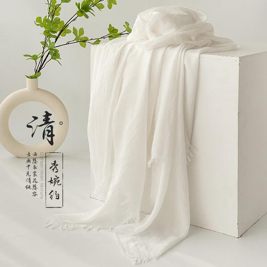 新款夏季纯色简约围巾 通勤防晒披肩领巾女 高级感丝巾纱巾头巾 商品图0