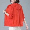 舒适好穿 简约透气防晒衣女中年妈妈夏季新款 长袖轻薄外套 宽松女装休闲连帽防晒服衫  商品缩略图1