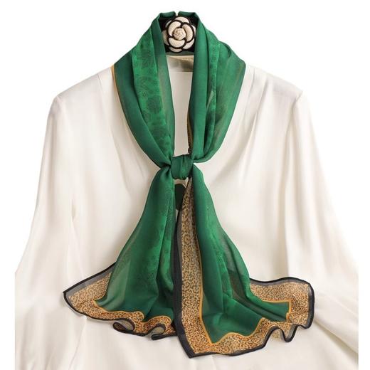 时尚新款长条丝巾女士韩版线条印花仿真丝中长薄款围巾防晒披肩 商品图4