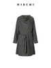 HIDEMI 极简设计感不对称纽扣门襟可拆卸腰包多穿式薄外套中长款上衣 赭石红/雾霾蓝灰 商品缩略图9