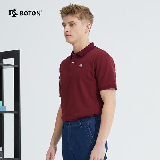 波顿短袖高端潮牌保罗polo衫男士夏季商务休闲大码纯色棉t恤MT216221 商品图2