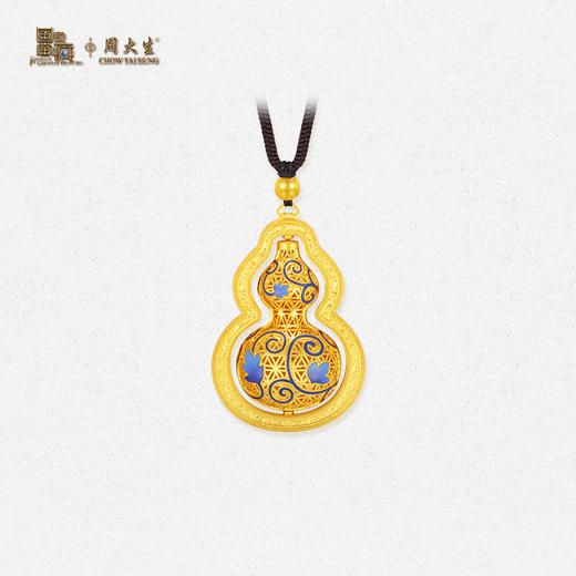 周大生国家宝藏联名黄金项链吊坠女足金青花瓷葫芦福禄绵绵方枪枪推荐 商品图1