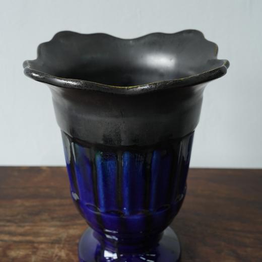 比利时1970-80s蓝黑釉陶瓷花瓶C0051 商品图3