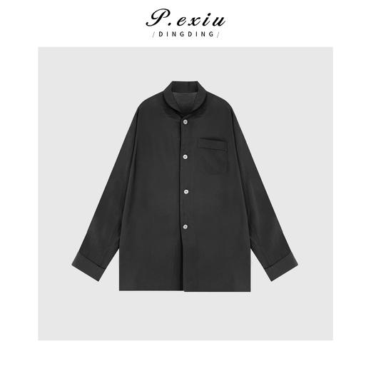 04-3潘依绣丁丁宠粉PanYiXiu/潘依绣【率性优雅】天丝极简设计小立领气质衬衫 W-61780 商品图1