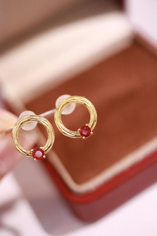 0.38ct 红宝石耳钉 商品图2