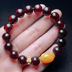 D血珀单圈-圆珠配蜜蜡枣珠约10#4C82