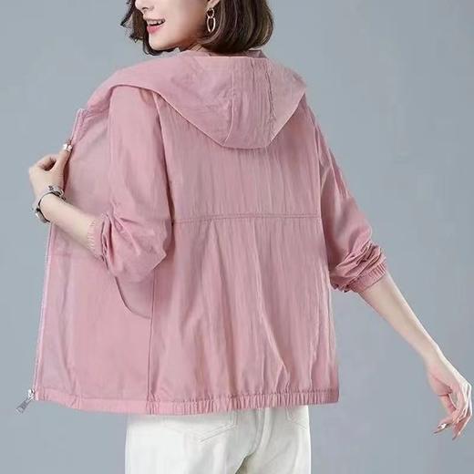 舒适好穿 简约透气防晒衣女中年妈妈夏季新款 长袖轻薄外套 宽松女装休闲连帽防晒服衫  商品图0