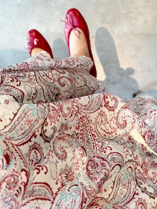 斯里兰卡裙 超美的佩斯利图案及配色印花细节流苏点缀连衣裙 花色 商品图0