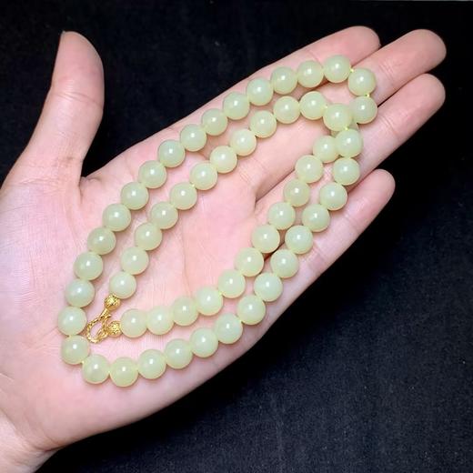 玉美人菲菲HZ#S925和田玉项链-圆珠约8mm 商品图0