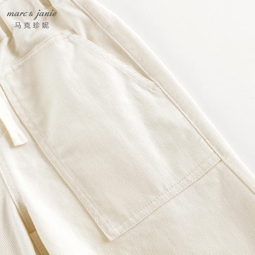 马克珍妮女童花边腰大口袋牛仔裤直筒裤儿童裤子秋装新款241388 商品图4