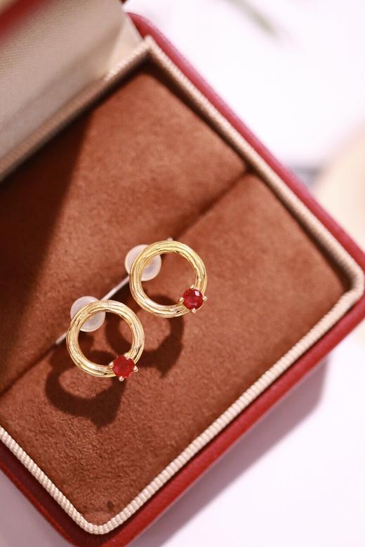 0.38ct 红宝石耳钉 商品图0