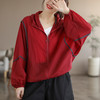  轻薄舒适大码女士防晒衣 中年款显年轻简约防晒 透气防晒衣女妈妈款夏季新款 时尚上衣防晒连帽宽松短外套 商品缩略图1