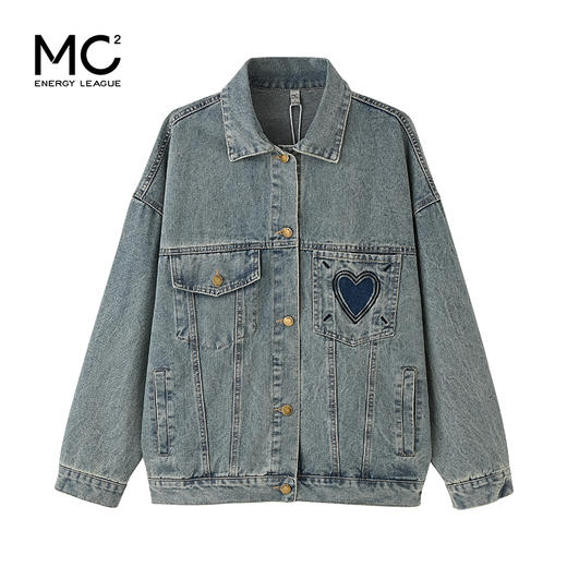 女装翻领爱心剪边牛仔外套-8736J4212017 商品图4