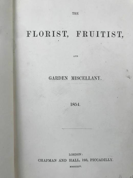 1854年 花店、水果商与园林杂志 10余幅套色版画与多幅黑白版画插图 全真皮精装大32开 商品图2