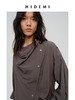 HIDEMI 极简设计感不对称纽扣门襟可拆卸腰包多穿式薄外套中长款上衣 赭石红/雾霾蓝灰 商品缩略图4