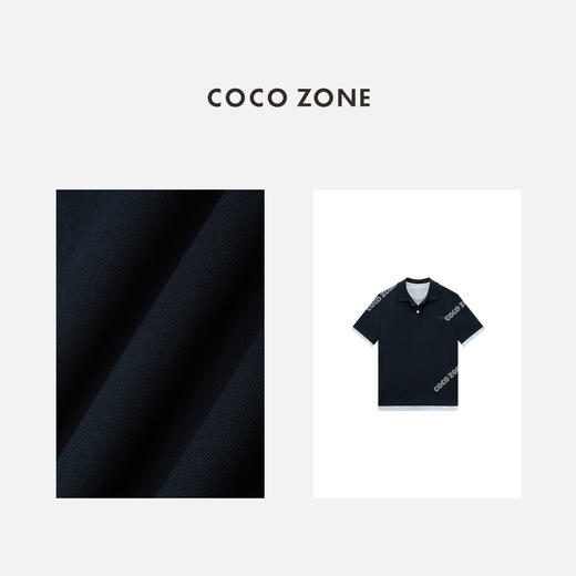 COCO ZONE 100棉翻领T恤假两件设计感短袖上衣CC1B1529 商品图2