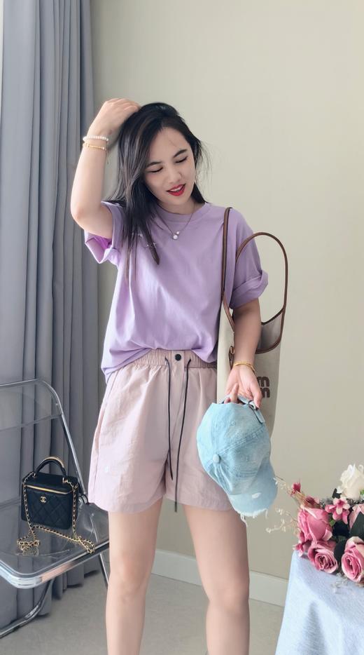 lulu速干阔腿伞裤显瘦休闲运动松紧腰短裤 商品图0