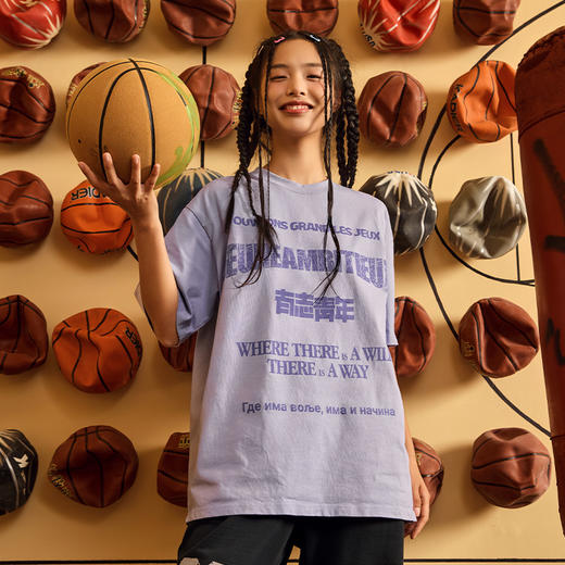 【球馆】有志者UZIS 美式潮流T恤男夏季纯棉透气篮球训练运动短袖世界语 商品图2