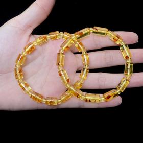 玉美人菲菲HZ#琥珀单圈手串-桶珠约6*9mm-多样性发一