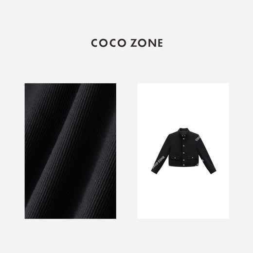 COCO ZONE 复古立领单排扣外套纯色百搭长袖上衣CC2C1289 商品图2