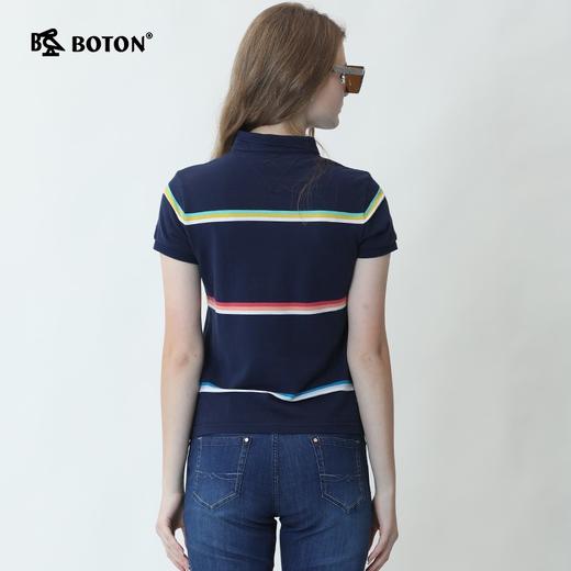 波顿女士翻领条纹短袖POLOLT211220 商品图2