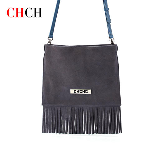 CHCH女士包袋流苏单肩包斜挎包真皮绒面女包 商品图1