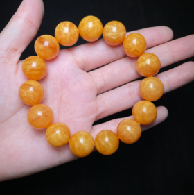 D蜜蜡单圈-红花蜡圆珠14