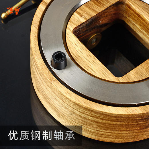 传玺乌金木圆形旋转篆刻印床檀香木刻印夹床印章固定石料篆刻工具套装文房四宝 商品图4