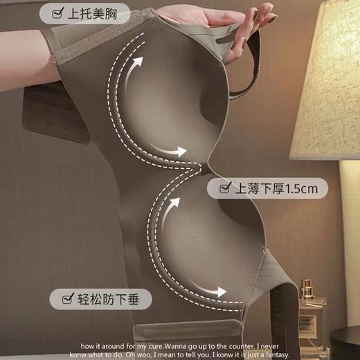 聚拢提拉轻塑内衣  大胸不坠 无痕内衣女夏季  小胸聚拢显大上托收副乳防下垂平胸专用文胸罩 商品图2