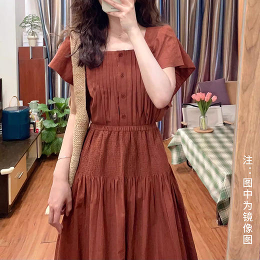 裁缝学苑AS296法式复古方领小飞袖连衣裙纸样女装收腰显瘦a字裙子样板 商品图1