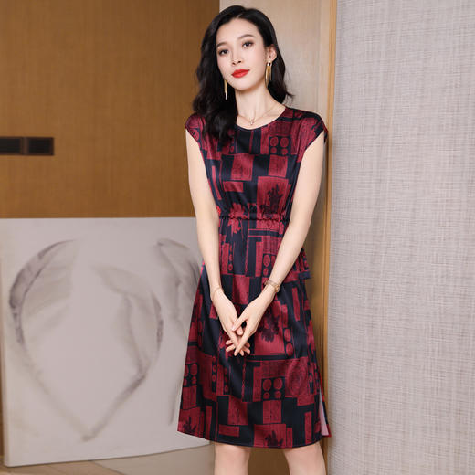 真丝短袖连衣裙高端大气ASE2373 商品图3