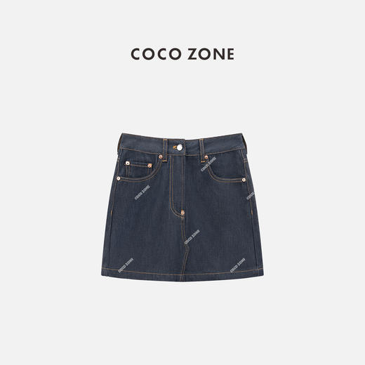 COCO ZONE 100棉包臀牛仔短裙休闲显瘦A字裙CC1C1593 商品图0