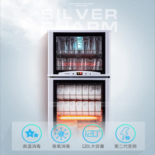 康星（503110）（konse）消毒柜 家用 立式大容量消毒碗柜 小型碗筷消毒柜 餐具厨房茶杯柜ZTP120-N 商品图2