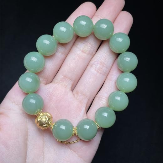 18K和田玉单圈手串-圆珠约13mm 商品图0