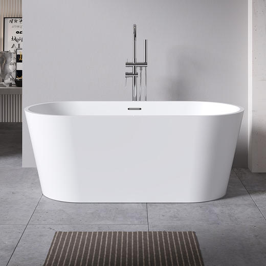 帝王洁具椭圆形独立浴缸家用卫生间亚克力1.6米TB013 商品图1
