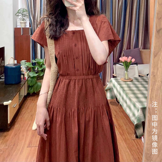 裁缝学苑AS296法式复古方领小飞袖连衣裙纸样女装收腰显瘦a字裙子样板 商品图4