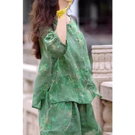 裁缝学苑AS295新中式国风花边圆领小衫短裤套装纸样女装夏款上衣样板 商品图1