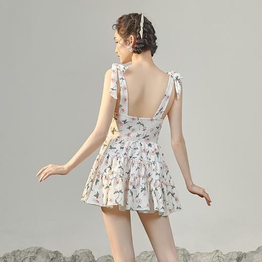 连体泳衣女2023新款性感碎花显瘦裙式泳装小胸聚拢度假温泉游泳衣 商品图4