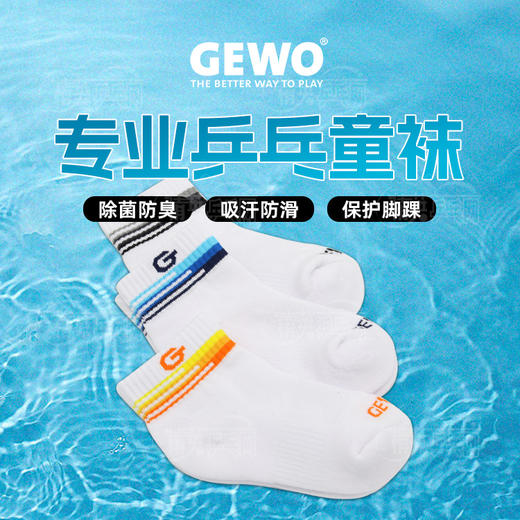 杰沃GEWO 捷沃W06T青少年乒乓球袜儿童专业运动短筒毛巾袜运动袜 商品图0