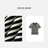 COCO ZONE 100绵羊毛条纹圆领短袖针织衫 CC1C1627 商品缩略图2