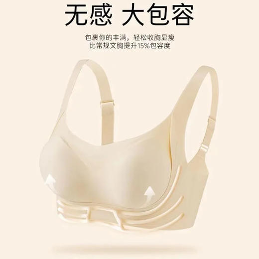 【2件立减20元】果冻条聚拢文胸 瑜伽跳跃也能稳稳的 聚拢无痕无钢圈内衣 透气不闷 高弹软糯内衣女无钢圈防下垂收副乳上托性感文胸大胸显小防外扩固定杯胸罩 商品图2