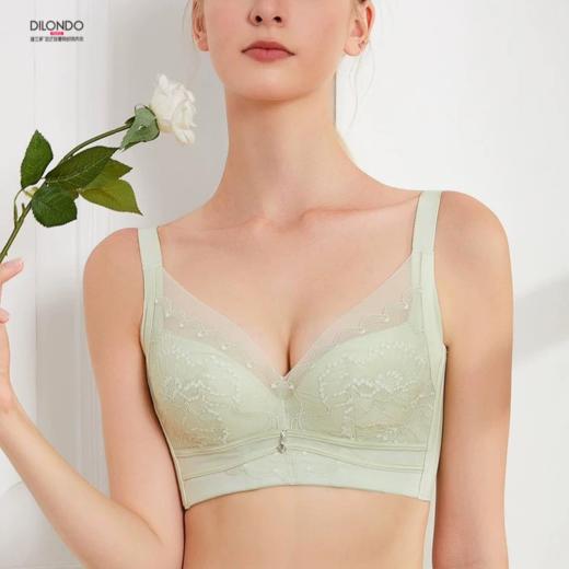 迪兰多新品花漫疏影系列 云感棉定型中杯（0.5CM)高侧收副乳聚拢上托调整型健康内衣 2118419 商品图2