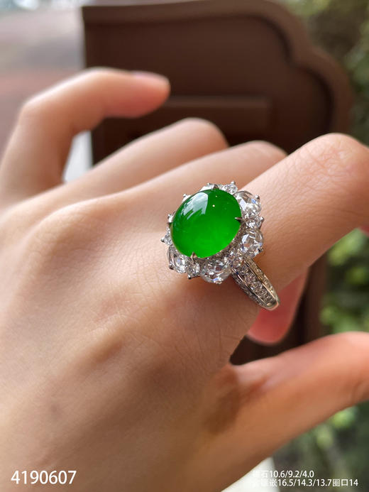 玻璃种蛋面戒指【4190607】具体价格微信咨询 商品图5