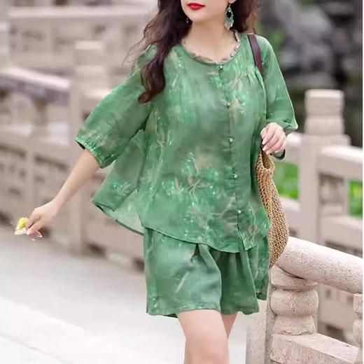 裁缝学苑AS295新中式国风花边圆领小衫短裤套装纸样女装夏款上衣样板 商品图5